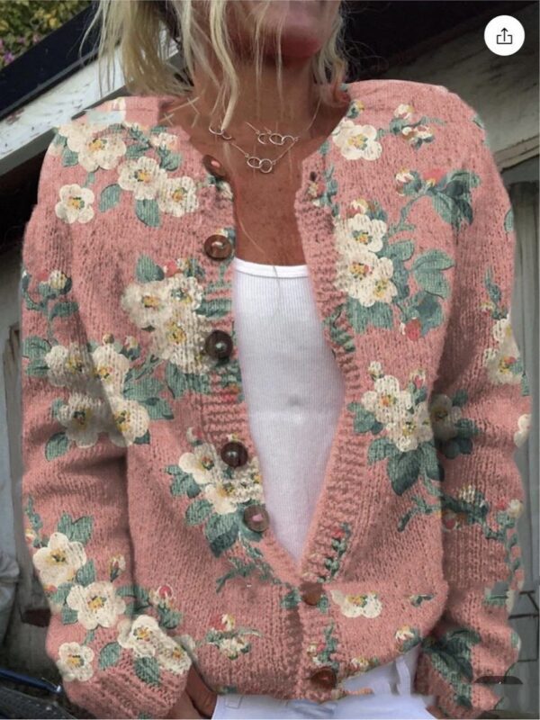 3D Digital Printing Cardigan Knitted Coat Women's Clothing - Image 2