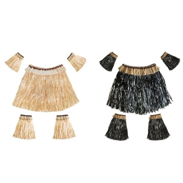 Hawaiian Style Party Grass Skirt Suit - Image 4