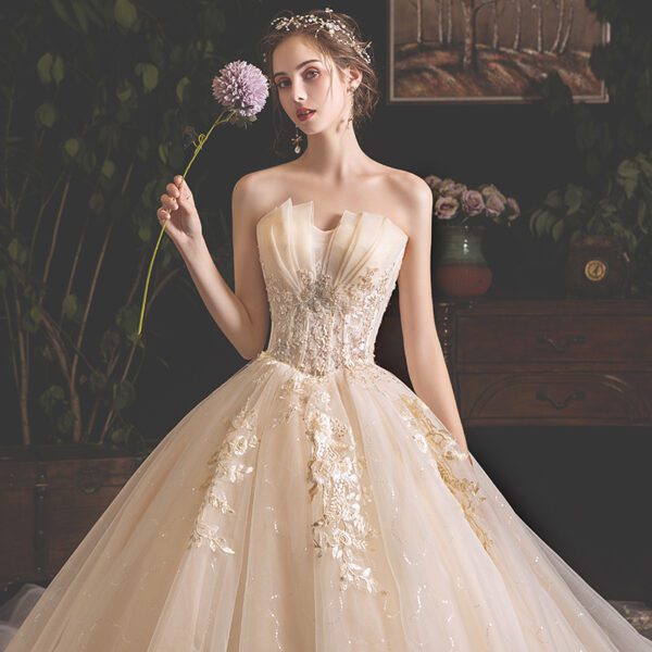 Bride Summer Tube Top Mori Style Trailing Skirt - Image 2