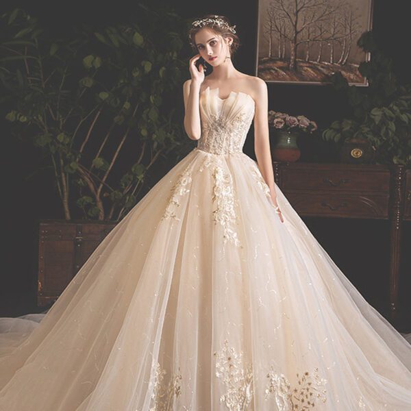 Bride Summer Tube Top Mori Style Trailing Skirt - Image 3