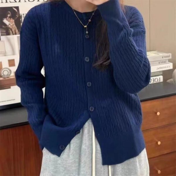 Retro Twist Knitted Cardigan Women's Top - Image 4