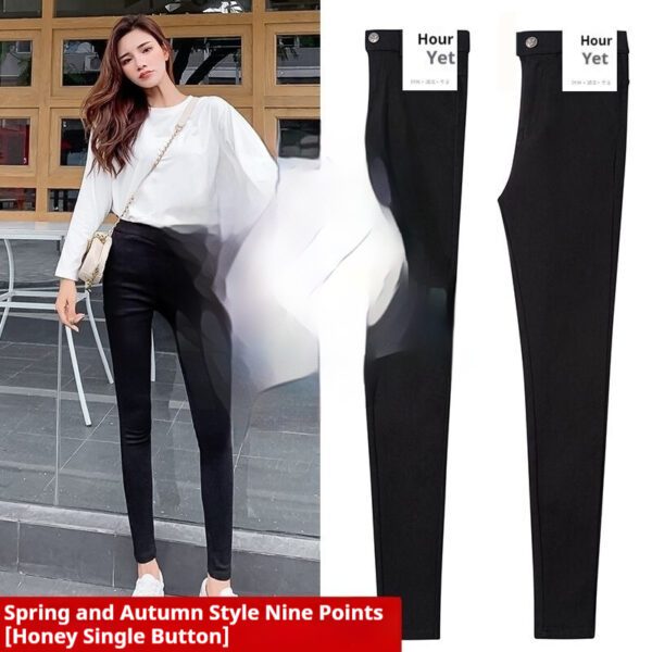 Black Magical Leggings Women's Outer Wear Ankle Tight High Waist Slimming - Image 5