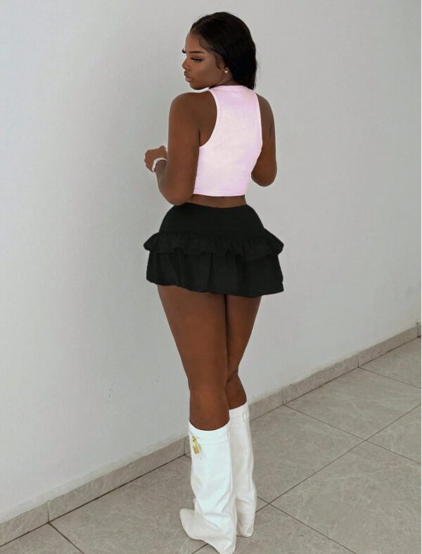 Hot Girl Fashionable Stringy Selvedge Patchwork Knitting Skirt - Image 6
