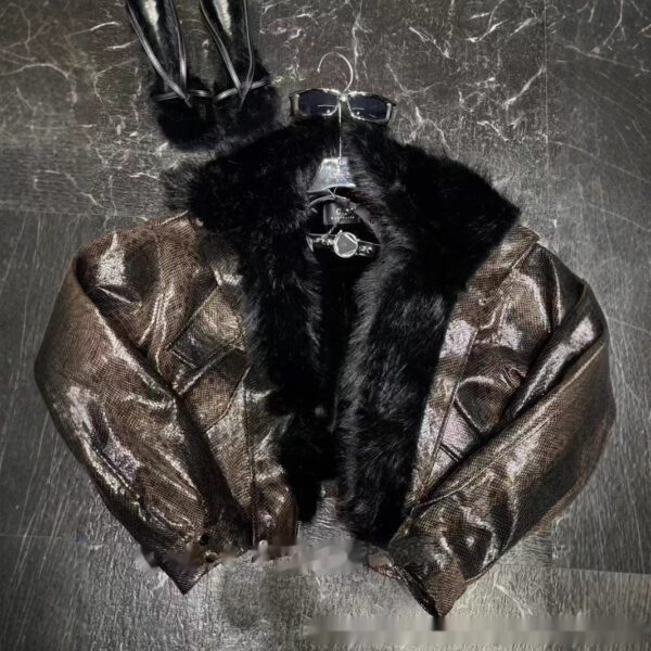 Leather Coat Quilted To Keep Warm Coat - Image 6