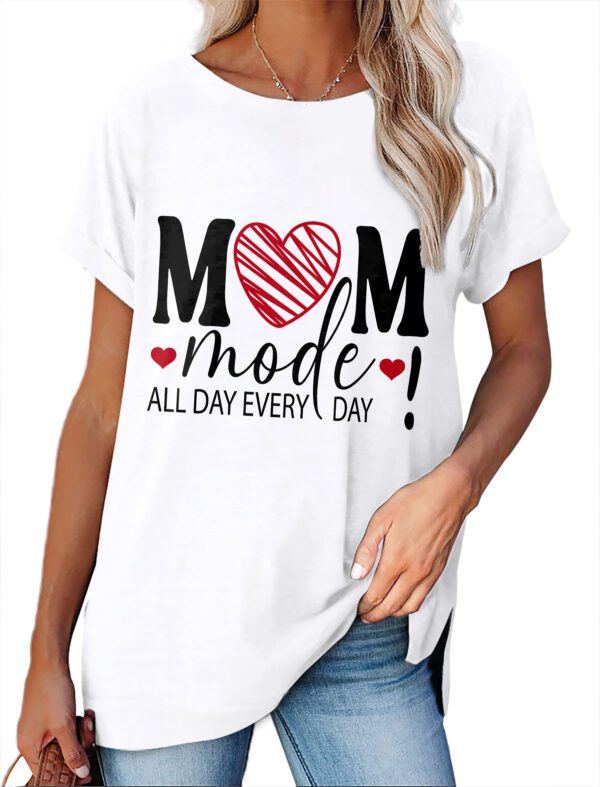 Women's Minimalist Printed Casual Round Neck Short Sleeved Shirt - Image 3
