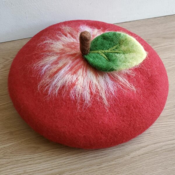 Handmade Wool Felt Christmas Beret - Image 6