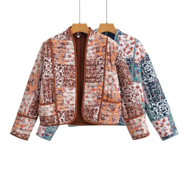 Women's Fashionable Printed Loose Leisure Short Cotton-padded Coat - Image 2
