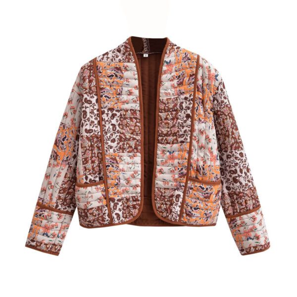 Women's Fashionable Printed Loose Leisure Short Cotton-padded Coat - Image 4