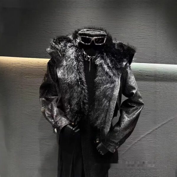 Leather Coat Quilted To Keep Warm Coat - Image 3