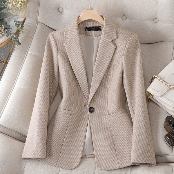 Women's Fashion Houndstooth Small Suit Jacket - Image 3