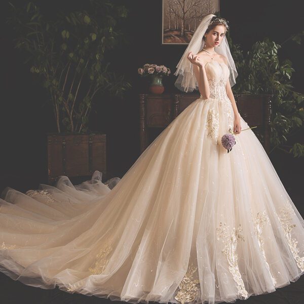 Bride Summer Tube Top Mori Style Trailing Skirt - Image 7