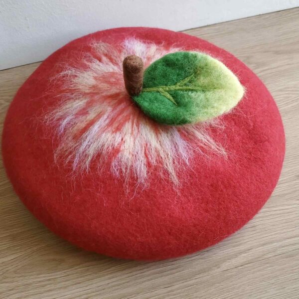 Handmade Wool Felt Christmas Beret - Image 5
