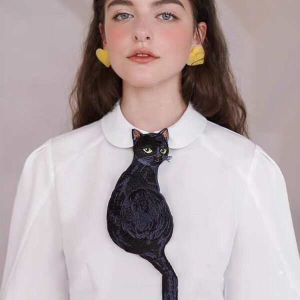Tie Women's Black Cat Retro Minority Bow Tie - Image 5