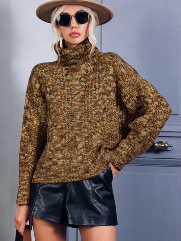 Autumn And Winter New Women's Wool Turtleneck Pullover Twist Long Sleeve Loose Knitted Bottoming Shirt - Image 2