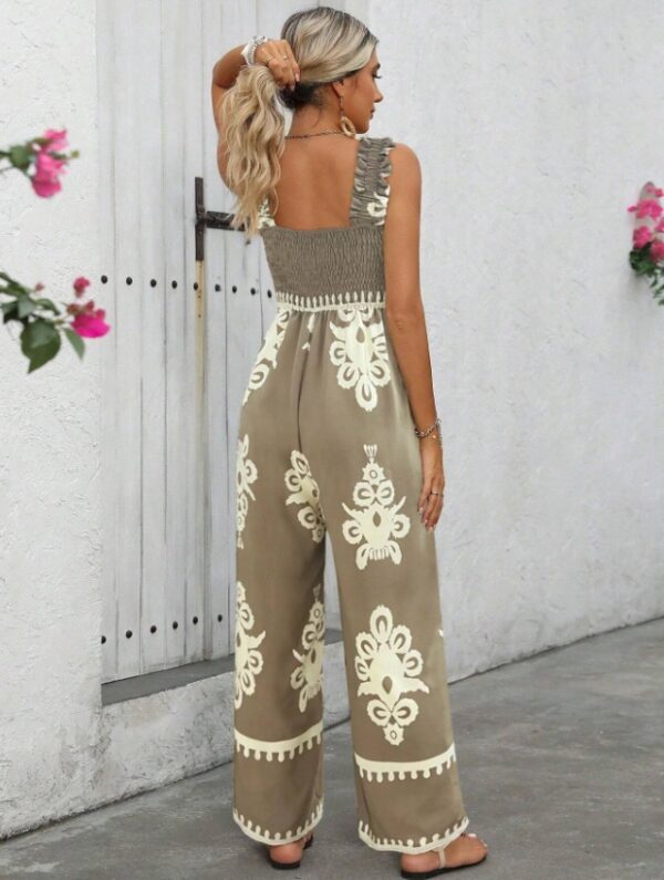 Women's Vacation Casual Sleeveless Printed Wide Leg Jumpsuit - Image 2