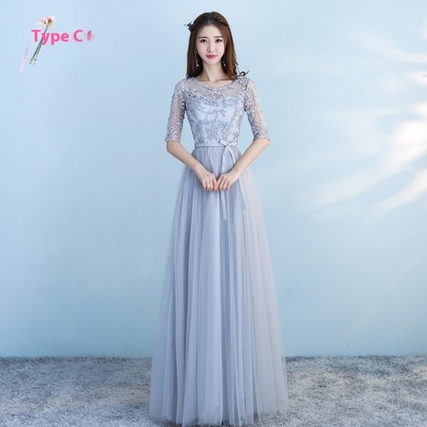 Long Bridesmaid Blue Wedding Dress Girlfriends Party Dress - Image 7