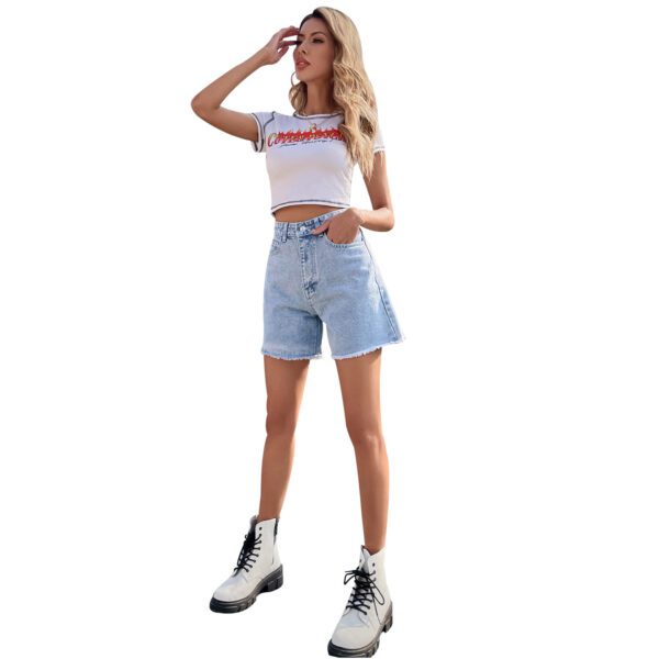 High Waist Loose Casual Women's Denim Shorts - Image 3