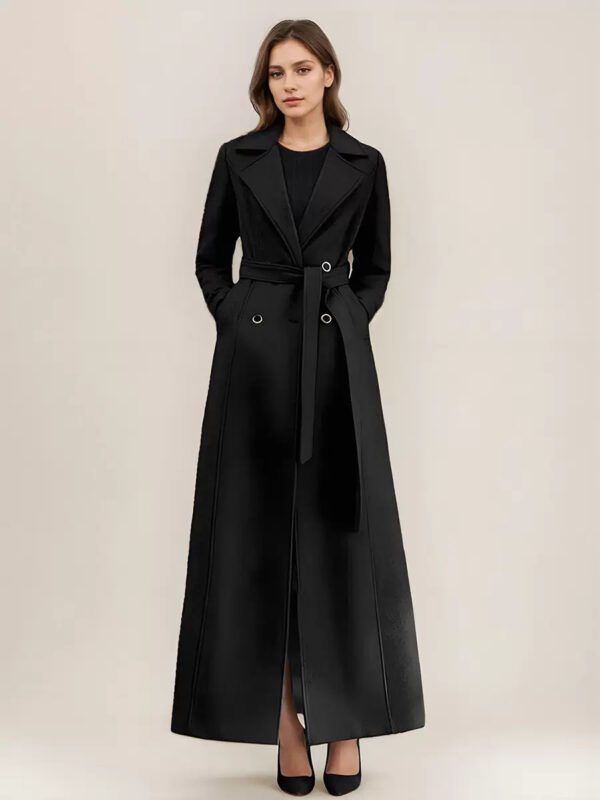 Woolen Double-breasted Elegant Cashmere Coat - Image 8