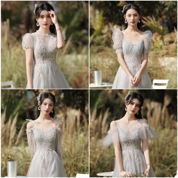 Dress Sisters Dress Female Gray Slim Fit Girlfriend Clothes - Image 8