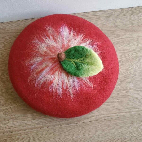 Handmade Wool Felt Christmas Beret - Image 2