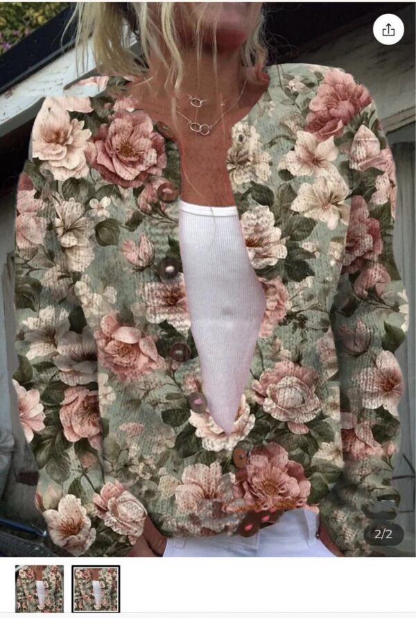 3D Digital Printing Cardigan Knitted Coat Women's Clothing - Image 7