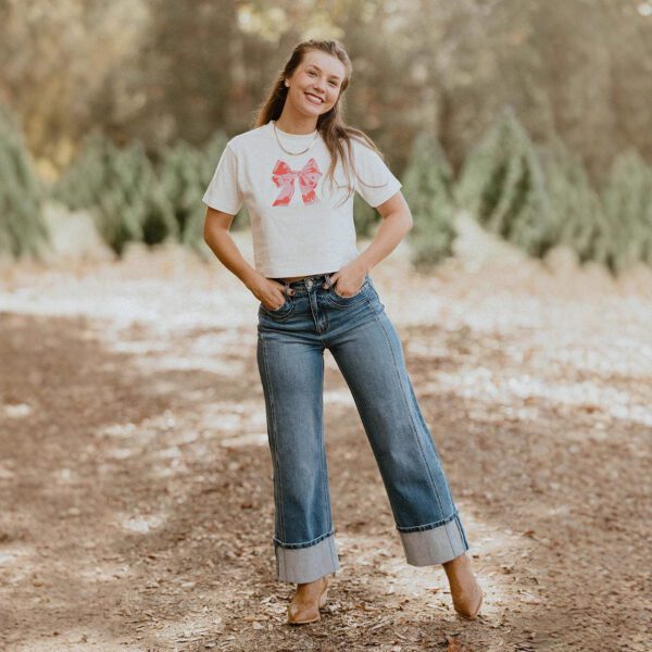 Short Sleeve Top Round Neck Printed White For Girls - Image 5