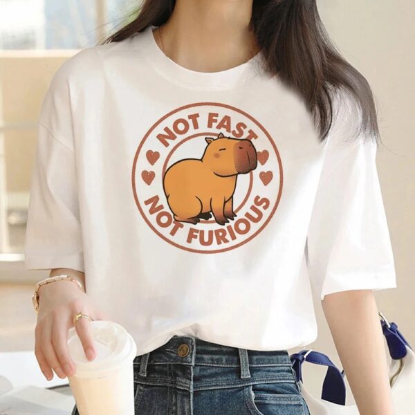 Cute Capybara Clothing Women Vintage Cartoon T-Shirt - Image 9