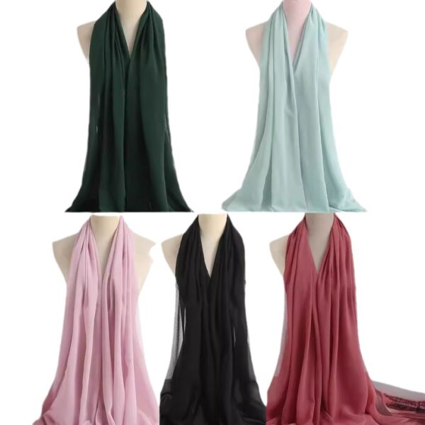Ethnic Style High Quality Solid Color Hemp Chiffon Headscarf - Image 5