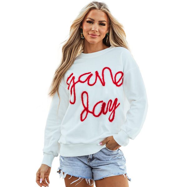 Women's Casual All-matching Loose Letter Embroidery Top - Image 7