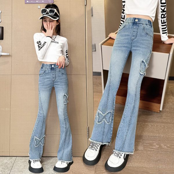 Denim Bell-bottom Pants Casual Children Pants - Image 3