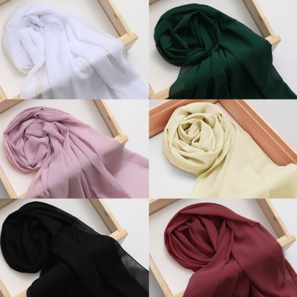 Ethnic Style High Quality Solid Color Hemp Chiffon Headscarf - Image 2