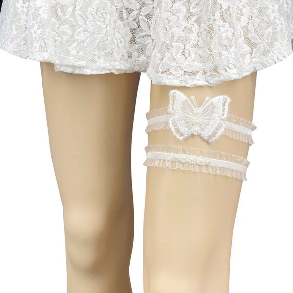 Butterfly Pearl Garter Sexy Elastic Leg Ring - Image 2
