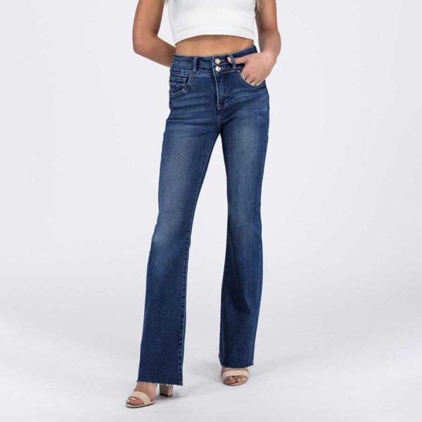 Women's High Waist Straight Double Button Jeans - Image 6