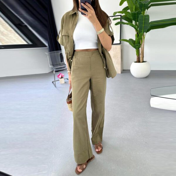 Women's Casual Drawstring Top All-matching Trousers Two-piece Suit - Image 3