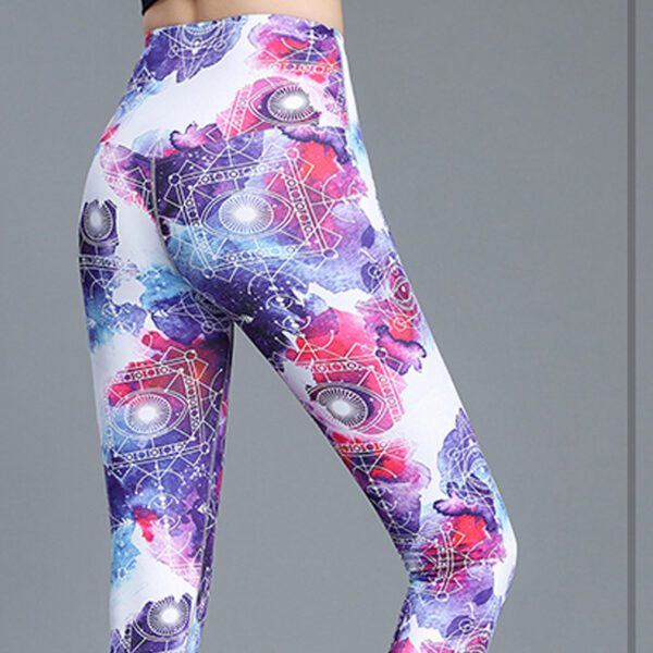 Printed Nude Feel Women's High Waist Hip Lift Quick-drying Sports Skinny Yoga Pants - Image 9