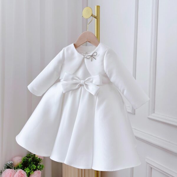 Korean Style Women's Baby Dress White Classic Style Two-piece Set - Image 2