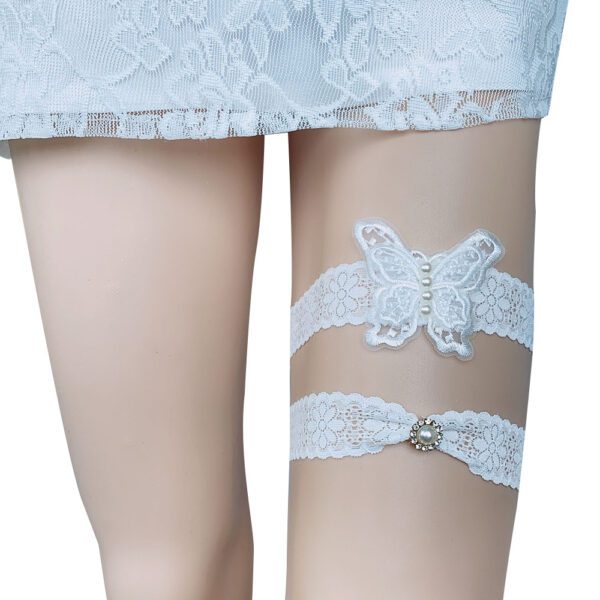 Butterfly Pearl Garter Sexy Elastic Leg Ring - Image 3