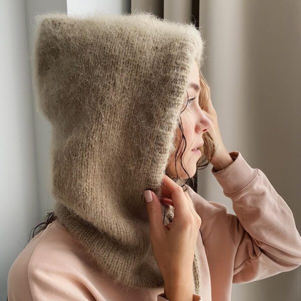 Autumn And Winter Fashion Warm Scarf Neck Protection Integrated Woolen Knitted Hat - Image 3