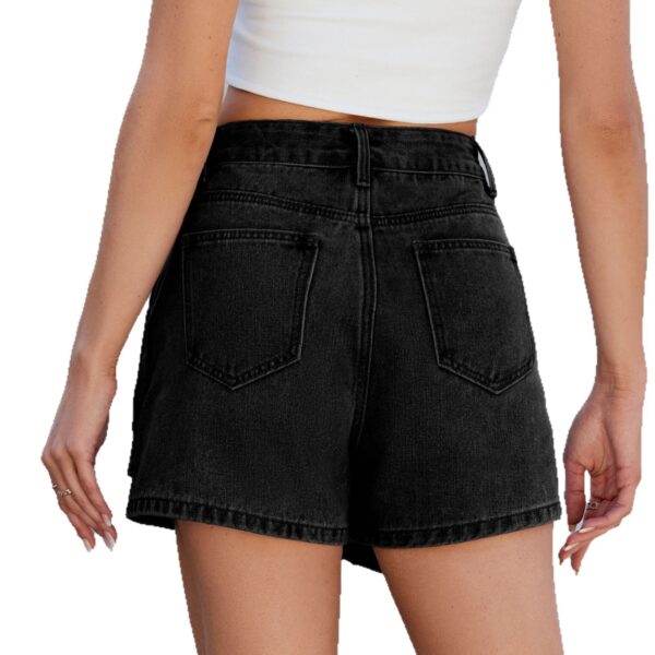 Women's Washed Irregular Denim Short Skirt - Image 5