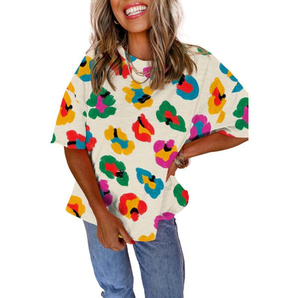 Fashion Colorblock Half Sleeve Pullover Top - Image 6