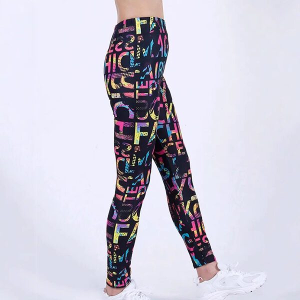 European And American Color Letter Printing High Elastic Yoga Pants
