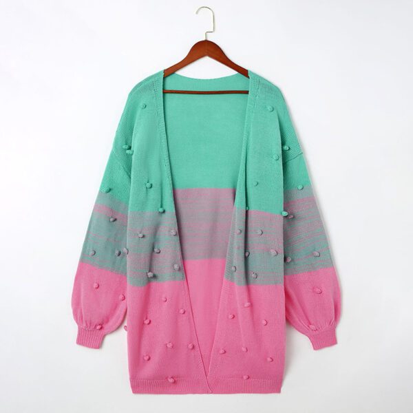 Gradient Color Loose Fashion Personalized Knitted Coat - Image 4