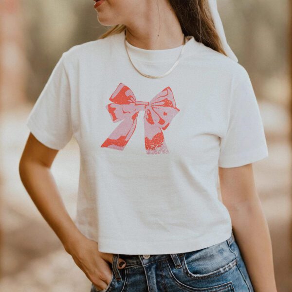 Short Sleeve Top Round Neck Printed White For Girls - Image 4