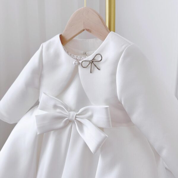 Korean Style Women's Baby Dress White Classic Style Two-piece Set - Image 3