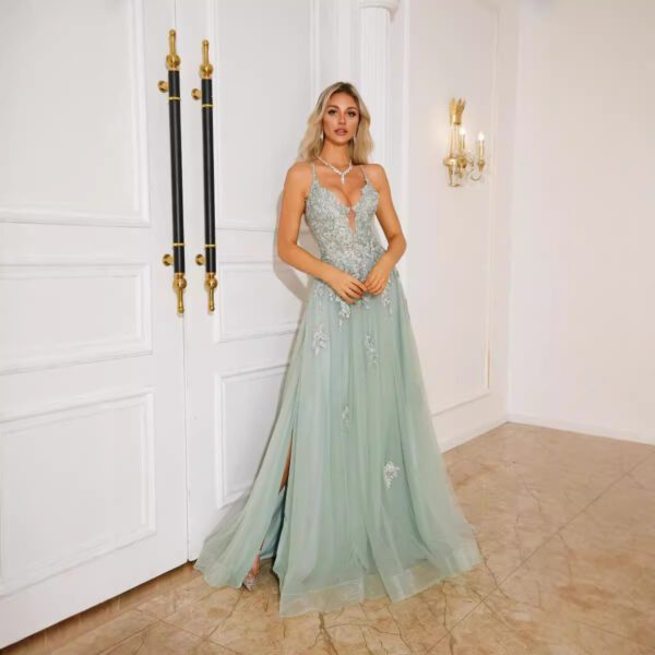 Women Evening Dresses Suspender Dance Dress Long - Image 3