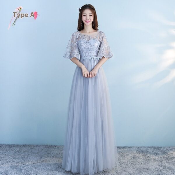 Long Bridesmaid Blue Wedding Dress Girlfriends Party Dress - Image 5