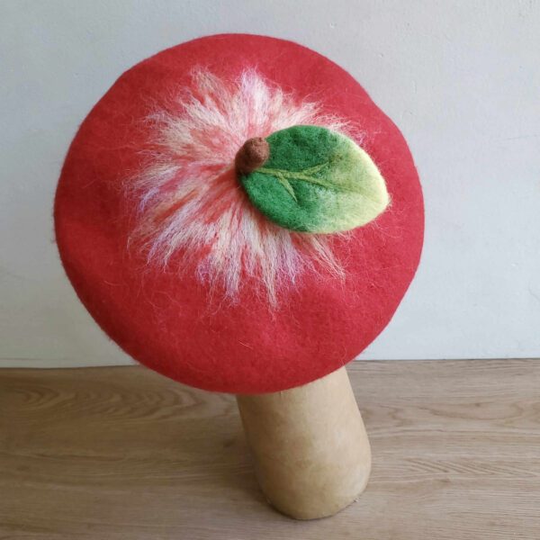 Handmade Wool Felt Christmas Beret - Image 3