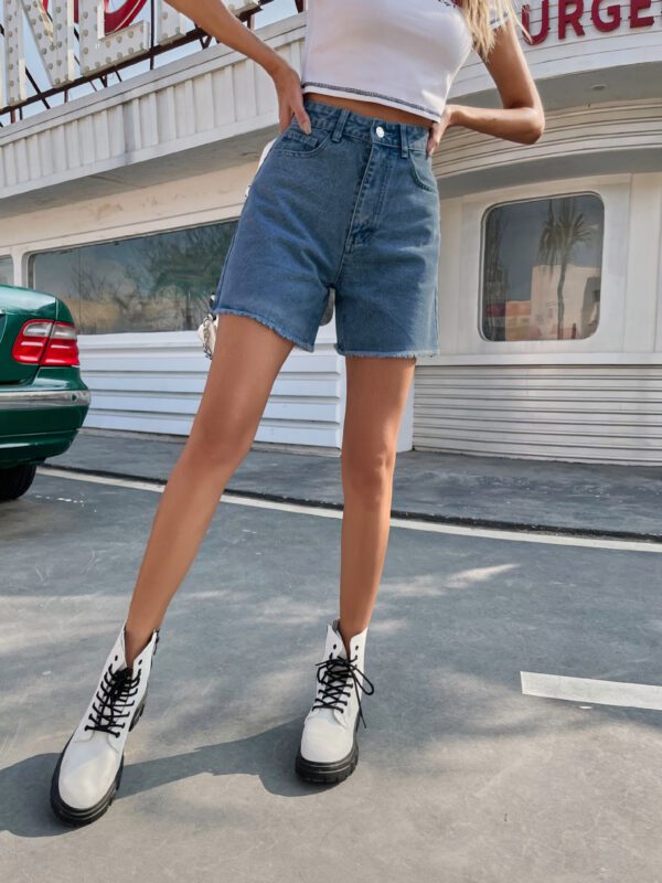 High Waist Loose Casual Women's Denim Shorts - Image 7