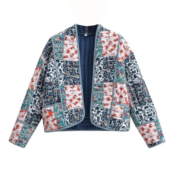 Women's Fashionable Printed Loose Leisure Short Cotton-padded Coat - Image 3