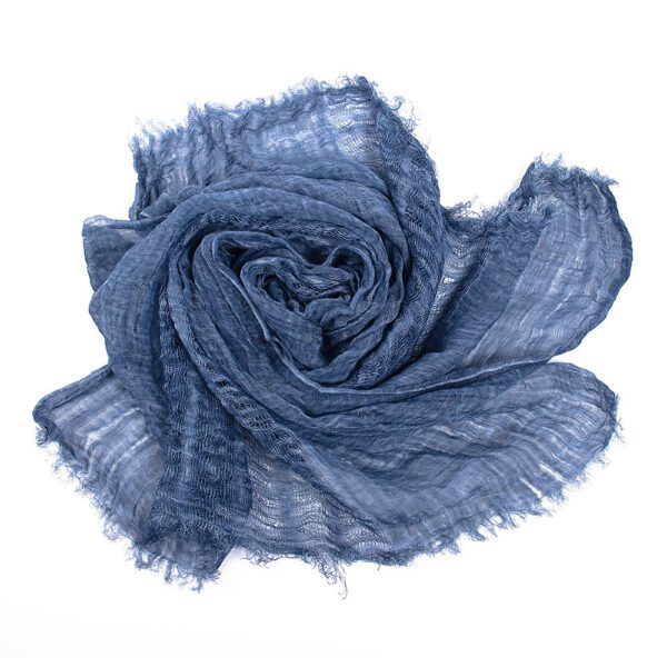 Solid Color Linen Scarf Retro Style Tassel Shawl For Women - Image 10
